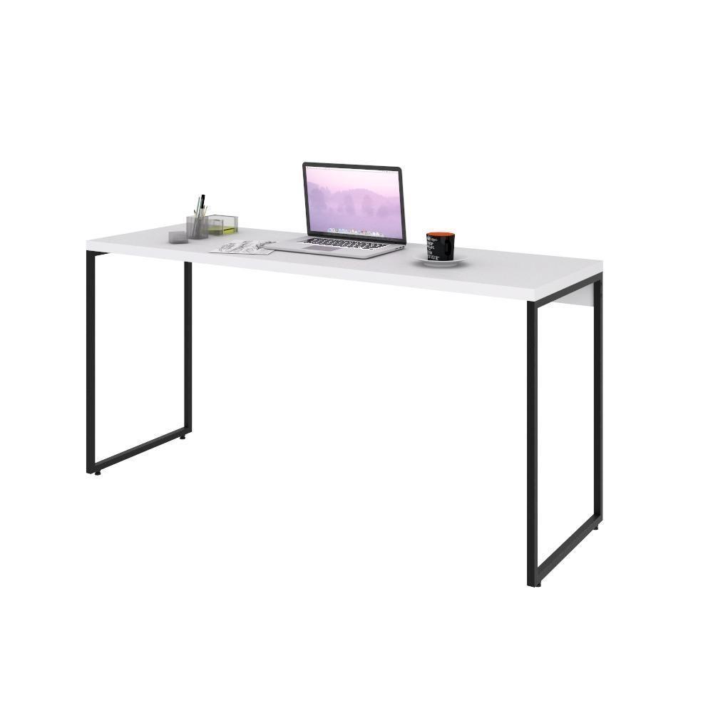 Mesa Dynamica 150x60x75cm Branco Chess - Est.preta Branco Chess - Est.preta - 5