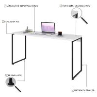 Mesa Dynamica 150x60x75cm Branco Chess - Est.preta Branco Chess - Est.preta
