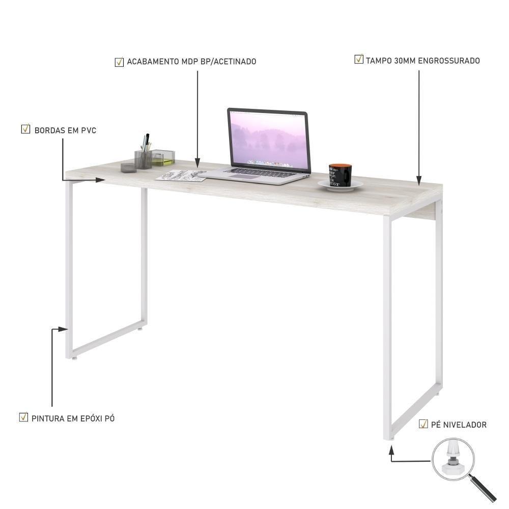 Mesa Dynamica 135x50x75cm Snow - Est.branca Snow - Est.branca - 3