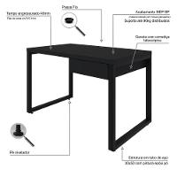 Mesa Operacional C-01gav. 120x70x75cm Yon Preto Tx-est.preta Preto Tx-est.preta - 3