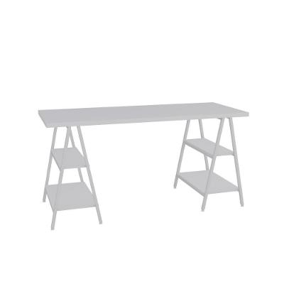 Mesa Kuadra Cavalete 150x60x75cm Branco Chess - Est.branca Branco Chess - Est.branca
