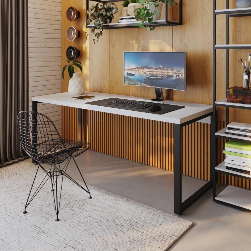 Mesa Presidente 190x70x75cm Yon Branco Tx-est.preta Branco Tx-est.preta - 2