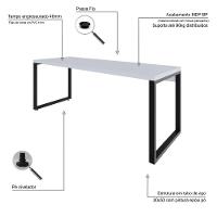 Mesa Presidente 190x70x75cm Yon Branco Tx-est.preta Branco Tx-est.preta - 3