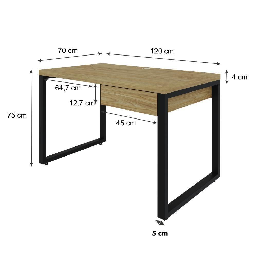 Mesa Operacional C-01gav. 120x70x75cm Yon Vermont Oak-est.preta Vermont Oak-est.preta - 7