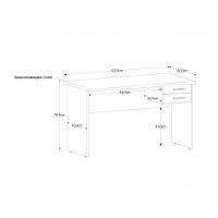 Mesa Escrivaninha De Escritório 1,20m Tampo 30mm C-02gavetas Snow - 2