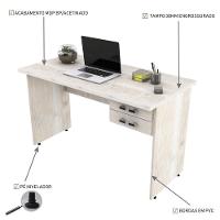 Mesa Escrivaninha De Escritório 1,20m Tampo 30mm C-02gavetas Snow - 3