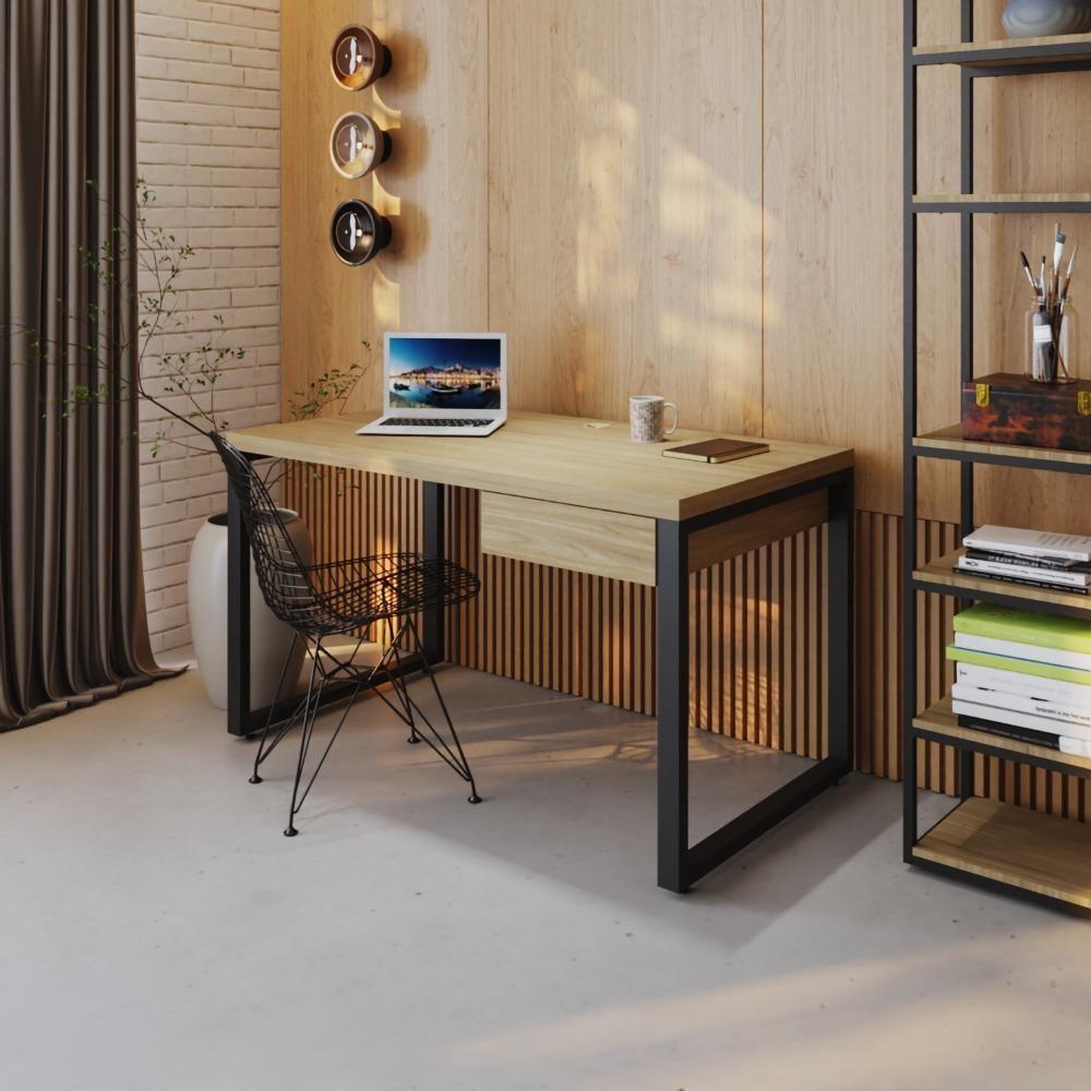 Mesa Operacional C-01gav. 135x70x75cm Yon Vermont Oak-est.preta Vermont Oak-est.preta - 2