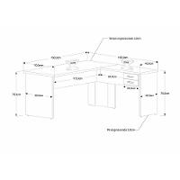 Mesa Para Escritório Em L 1,60x1,60m Tampo E Pés 30mm C-gav. Snow C-preto ônix - 3