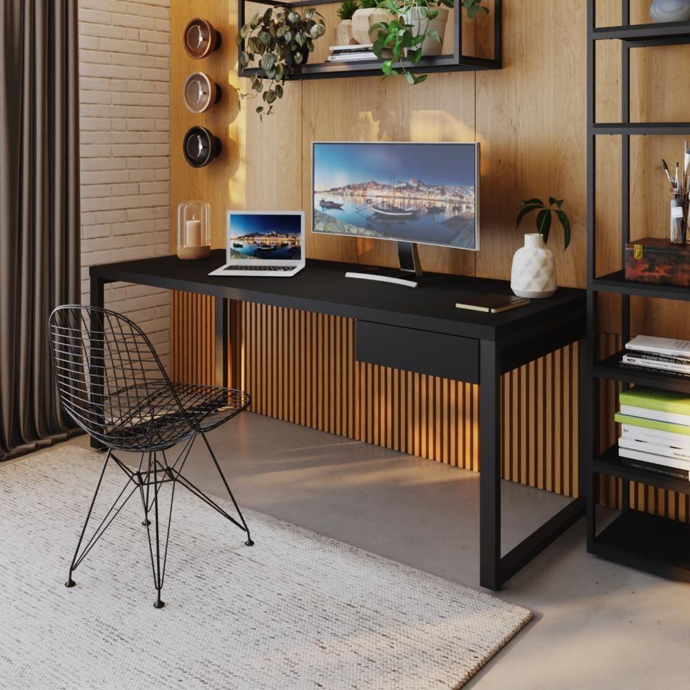 Mesa Presidente C-01 Gav. 190x70x75cm Yon Preto Tx-est.preta Preto Tx-est.preta - 2