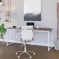 Mesa Dynamica Diretor 180x60x75cm Nogal - Est.branca Nogal - Est.branca