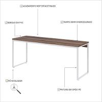 Mesa Dynamica Diretor 180x60x75cm Nogal - Est.branca Nogal - Est.branca - 5