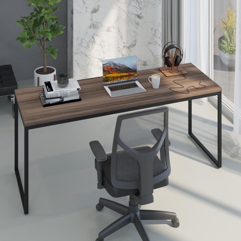 Mesa Dynamica Diretor 180x60x75cm Nogal - Est.preta Nogal - Est.preta - 4