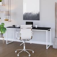 Mesa Dynamica Diretor 180x60x75cm Preto ônix - Est.branca Preto ônix - Est.branca - 2