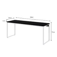 Mesa Dynamica Diretor 180x60x75cm Preto ônix - Est.branca Preto ônix - Est.branca - 5