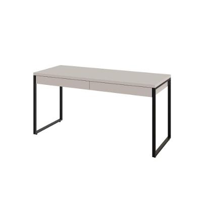 Mesa Kuadra Diretor 150x60x75cm C-02 Gavetas Branco Chess - Est.preta Branco Chess - Est.preta