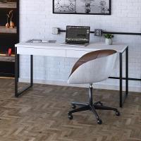 Mesa Kuadra Diretor 150x60x75cm C-02 Gavetas Branco Chess - Est.preta Branco Chess - Est.preta - 2