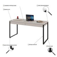 Mesa Kuadra Diretor 150x60x75cm C-02 Gavetas Branco Chess - Est.preta Branco Chess - Est.preta - 3