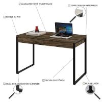 Mesa Kuadra Office 120x60x75cm C-02 Gavetas Carvalho Dark - Est.preta Carvalho Dark - Est.preta - 3