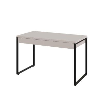 Mesa Kuadra Office 120x60x75cm C-02 Gavetas Branco Chess - Est.preta Branco Chess - Est.preta