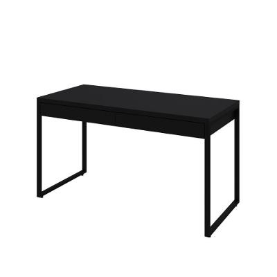 Mesa Kuadra Office 135x60x75cm C-02 Gavetas Preto ônix - Est.preta Preto ônix - Est.preta