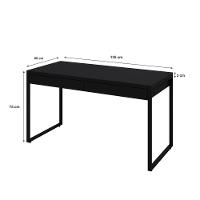 Mesa Kuadra Office 135x60x75cm C-02 Gavetas Preto ônix - Est.preta Preto ônix - Est.preta - 5