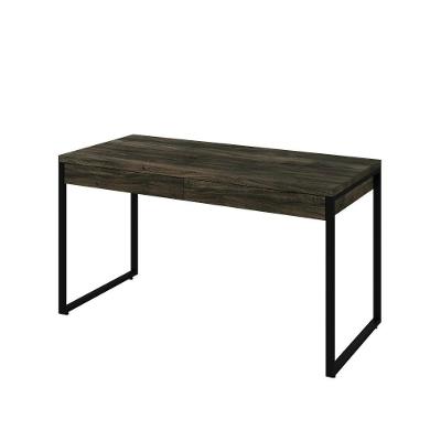 Mesa Kuadra Office 135x60x75cm C-02 Gavetas Carvalho Dark - Est.preta Carvalho Dark - Est.preta