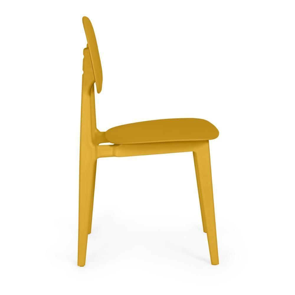 Conjunto Mesa De Jantar Redonda Eiffel Branca 100cm Com 4 Cadeiras Itália - Amarelo - 7