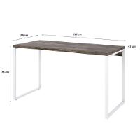 Mesa Kuadra Office 135x60x75cm Carvalho Dark - Est.branca Carvalho Dark - Est.branca - 5