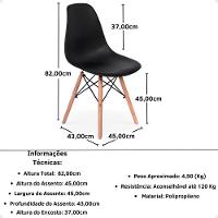 Conjunto Mesa De Jantar Redonda Luana Amadeirada Branca 120cm Com 4 Cadeiras Eames Eiffel - Preto - 6