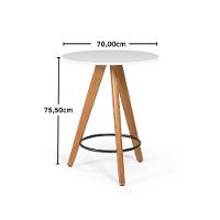 Conjunto Mesa Redonda Aline 70cm Branca Com 2 Cadeiras Eames Eiffel - Branco - 6