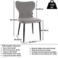 Conjunto Mesa De Jantar Redonda Talia Amadeirada Branca 100cm Com 4 Cadeiras Estofadas Jacobsen - Cinza - 8