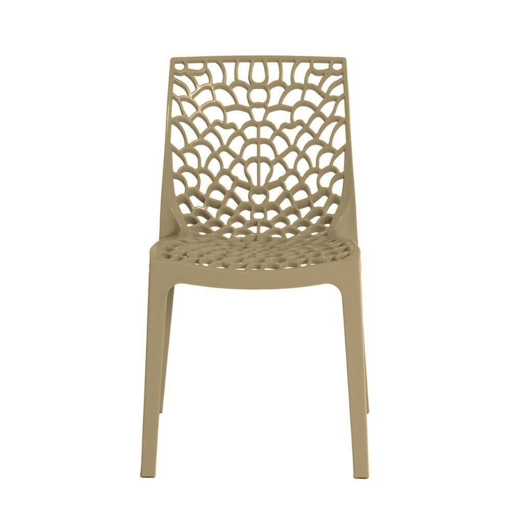 Conjunto Mesa De Jantar Redonda Eiffel Preta 80cm Com 4 Cadeiras Gruvyer - Nude - 4