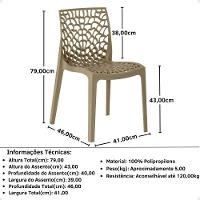 Conjunto Mesa De Jantar Redonda Eiffel Preta 80cm Com 4 Cadeiras Gruvyer - Nude - 7