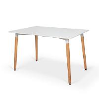 Conjunto Mesa De Jantar Retangular Eiffel Branca 120x80cm Com 6 Cadeiras Itália - Amarelo - 2