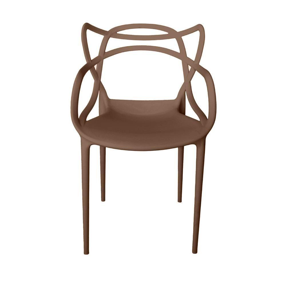 Conjunto Mesa De Jantar Retangular Eiffel Preta 120x80cm Com 4 Cadeiras Allegra - Marrom - 6