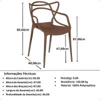 Conjunto Mesa De Jantar Retangular Eiffel Preta 120x80cm Com 4 Cadeiras Allegra - Marrom