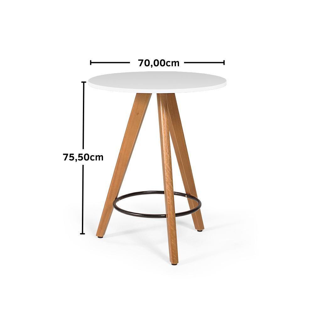 Conjunto Mesa Redonda Aline 70cm Branca Com 2 Cadeiras Eames Eiffel - Cinza - 6