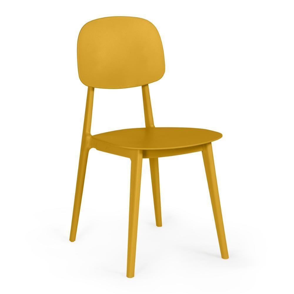 Conjunto Mesa De Jantar Redonda Eiffel Preta 120cm Com 6 Cadeiras Itália - Amarelo - 2