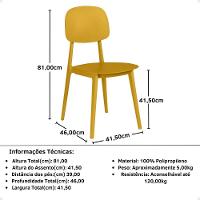 Conjunto Mesa De Jantar Redonda Eiffel Preta 120cm Com 6 Cadeiras Itália - Amarelo - 3
