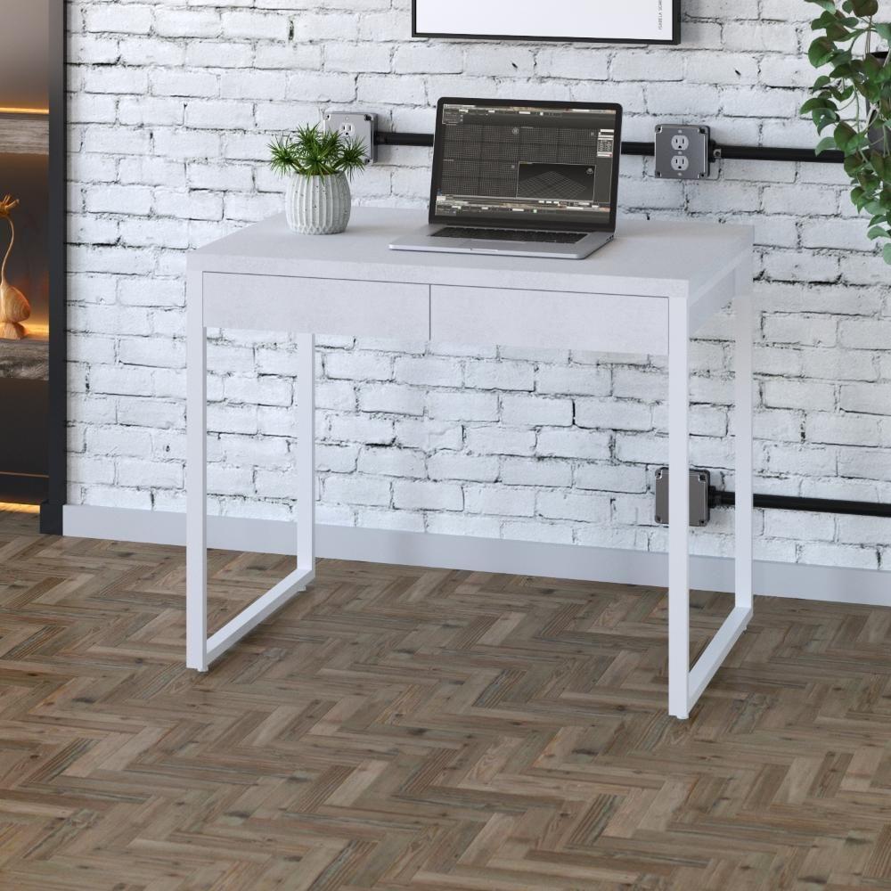 Mesa Kuadra Office 90x60x75cm C-02 Gavetas Preto ônix - Est.preta Preto ônix - Est.preta - 2