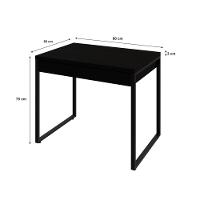 Mesa Kuadra Office 90x60x75cm C-02 Gavetas Preto ônix - Est.preta Preto ônix - Est.preta - 6