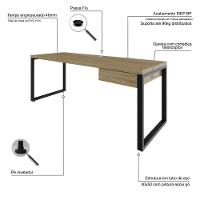 Mesa Presidente C-01 Gav. 190x70x75cm Yon Vermont Oak-est.preta Vermont Oak-est.preta - 3