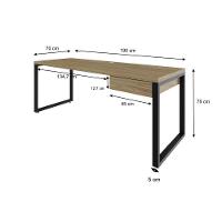 Mesa Presidente C-01 Gav. 190x70x75cm Yon Vermont Oak-est.preta Vermont Oak-est.preta - 7