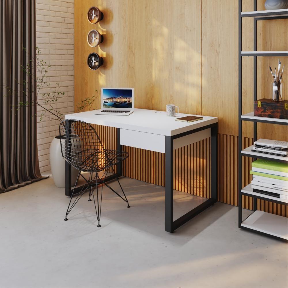 Mesa Operacional C-01gav. 120x70x75cm Yon Branco Tx-est.preta Branco Tx-est.preta - 2