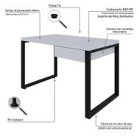 Mesa Operacional C-01gav. 120x70x75cm Yon Branco Tx-est.preta Branco Tx-est.preta - 3