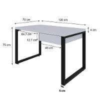 Mesa Operacional C-01gav. 120x70x75cm Yon Branco Tx-est.preta Branco Tx-est.preta - 7