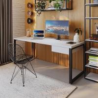 Mesa Presidente C-01 Gav. 190x70x75cm Yon Branco Tx-est.preta Branco Tx-est.preta - 2