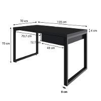 Mesa Operacional C-01gav. 135x70x75cm Yon Preto Tx-est.preta Preto Tx-est.preta - 7