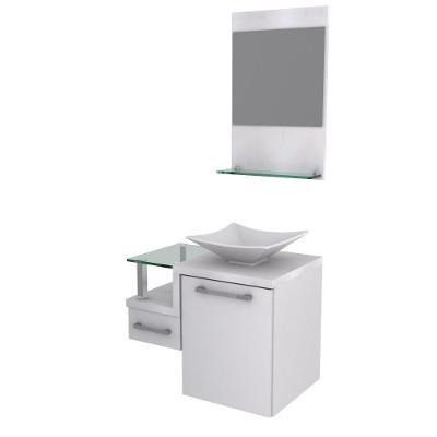 Gabinete Para Banheiro C-cuba L34 E Espelheira Legno 631 Branco Chess C-branco Chess