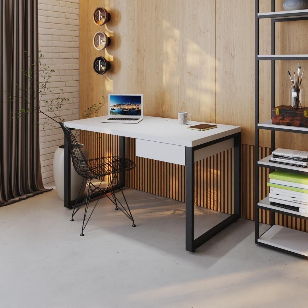 Mesa Operacional C-01gav. 135x70x75cm Yon Branco Tx-est.preta Branco Tx-est.preta - 2